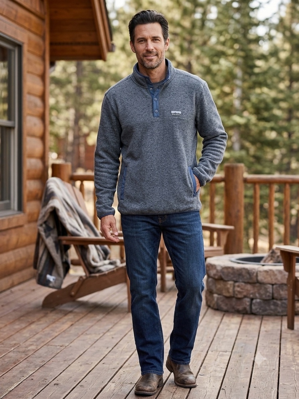 Eddie Bauer Gray Heather Fleece Crewneck Pullover with Blue Trim, Men’s Size XXL - Picture 8 of 8